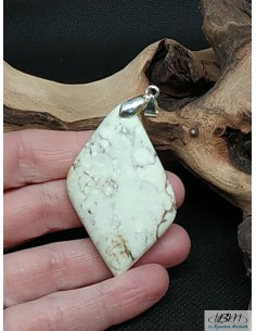 Pendentif en pierre naturelle de Jaspe Citron 34*53mm forme losange Par La Bijouterie Minérale