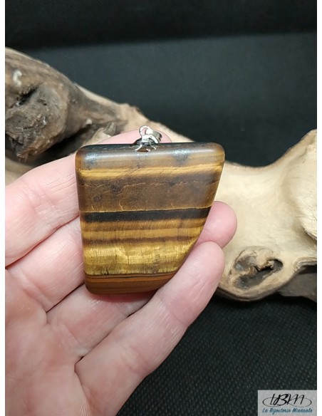 Pendentif œil de tigre par La Bijouterie Minérale