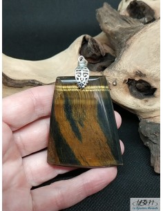 Pendentif œil de tigre et œil de faucon par La Bijouterie Minérale