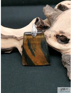 Pendentif œil de tigre et œil de faucon par La Bijouterie Minérale 2