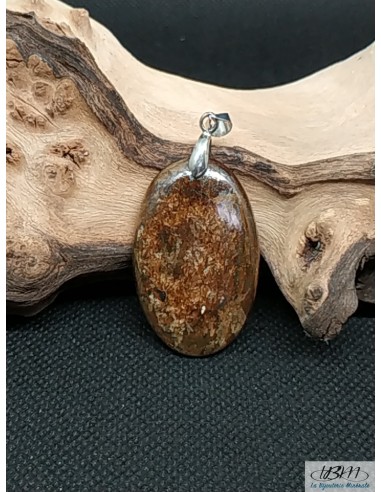 Pendentif en Bronzite naturelle forme ovale 24 * 38 mm de La Bijouterie Minérale