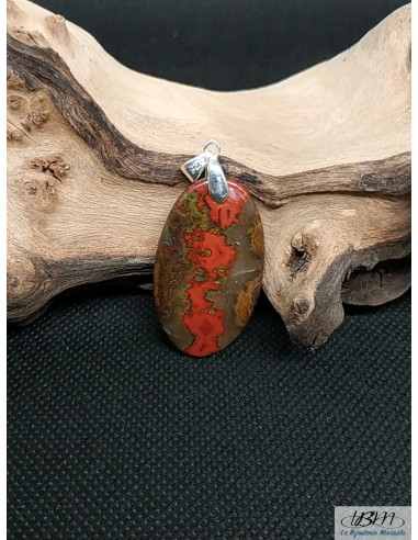Pendentif en agate marocaine naturelle forme ovale par la Bijouterie Minérale