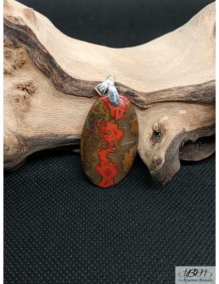 Pendentif en agate marocaine naturelle forme ovale par la Bijouterie Minérale
