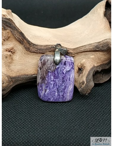 Rare Pendentif en Charoite de Russie bélière bronze par La Bijouterie Minérale