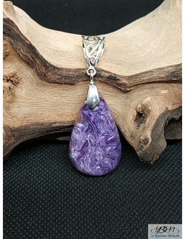 rare pendentif en Charoite de Russie par La Bijouterie Minérale