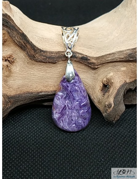 rare pendentif en Charoite de Russie par La Bijouterie Minérale