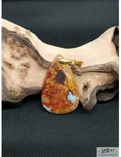 Grand pendentif en agate Crazy-lace naturelle forme triangulaire de La Bijouterie Minérale 2