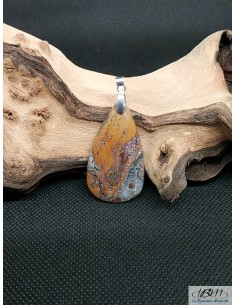 Grand pendentif en agate Crazy-lace naturelle forme goutte de La Bijouterie Minérale 2
