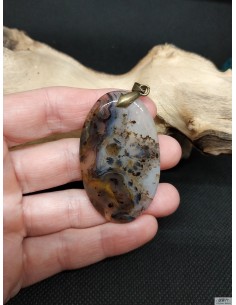 Pendentif en agate du Montana naturelle forme ovale de La Bijouterie Minérale