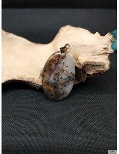 Pendentif en agate du Montana naturelle forme ovale de La Bijouterie Minérale 2