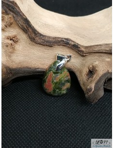 Pendentif en Pierre naturelle d'Unakite 27*40 mm de La Bijouterie Minérale 2
