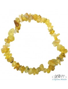 Bracelet baroque en chips de pierres roulées de Jade Jaune Jaune par La Bijouterie Minérale