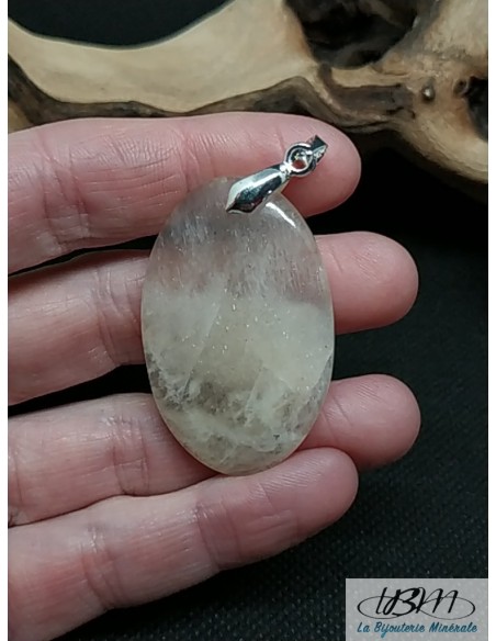 Pendentif de Bélomorite ovale (sunstone) de  La Bijouterie Minérale