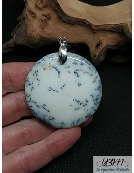Pendentif Opale Dentritique forme ronde de 44,1 mm de La Bijouterie Minérale