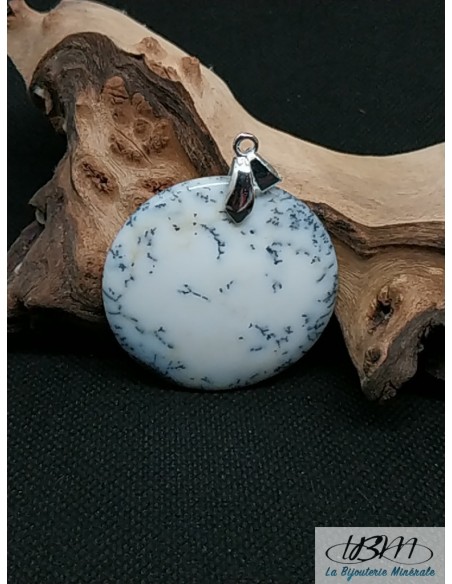 Pendentif Opale Dentritique forme ronde de 44,1 mm par La Bijouterie Minérale