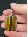 Pendentif oeil de tigre forme rectangle de 31.3*24.5mm de La Bijouterie Minerale