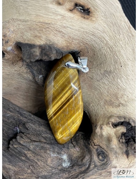 Pendentif oeil de tigre de 35.9*15 mm de La Bijouterie Minerale