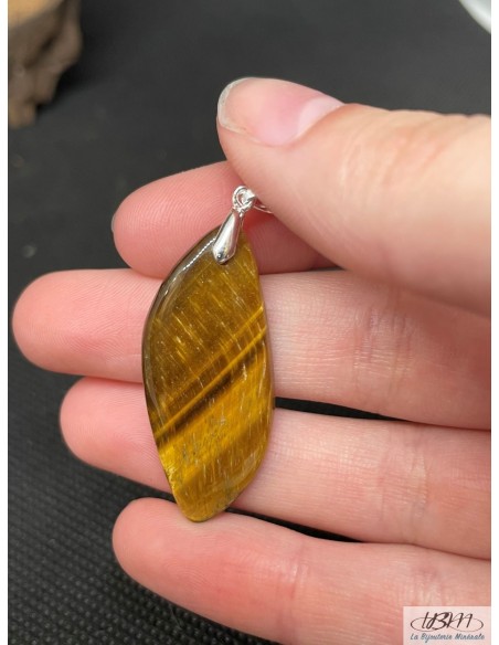 Pendentif oeil de tigre de 35.9*15 mm par La Bijouterie Minerale