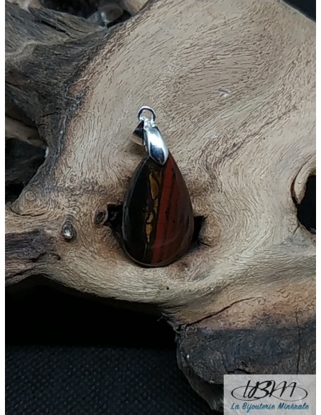 Pendentif en Oeil de fer de 25.7*15.1mm en forme de goutte d'eau de La Bijouterie Minerale