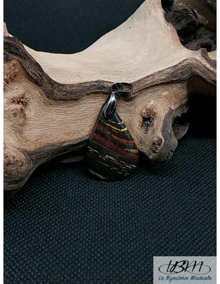 Pendentif en Oeil de fer de 29.4*20 mm en forme de poire de La Bijouterie Minerale