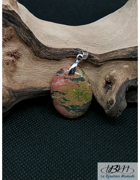 Pendentif en Unakite 28.8*21mm forme ovale par La Bijouterie Minerale