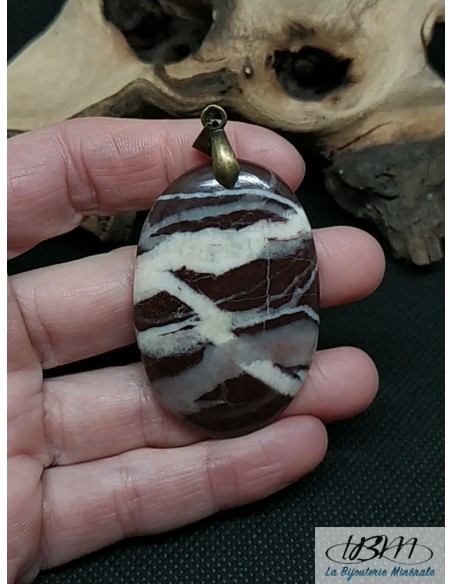 Pendentif en Jaspe noix de coco de 49 * 32.2 mm de La Bijouterie Minerale