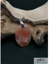 Pendentif en Sunstone (Héliolite ou Pierre de soleil) de 31.8 * 22 mm de forme ovale de La Bijouterie Minerale