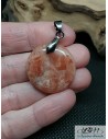 Pendentif en Sunstone (Héliolite ou Pierre de soleil) de 24.8 mm de forme ronde de La Bijouterie Minerale