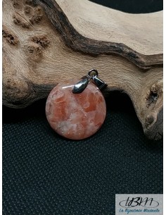 Pendentif en Sunstone (Héliolite ou Pierre de soleil) de 24.8 mm de forme ronde de La Bijouterie Minerale 2