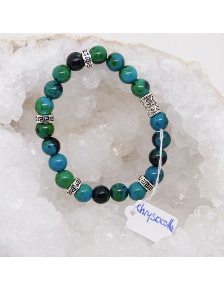 Bracelet en perle de chrysocolle • par La Bijouterie Minérale