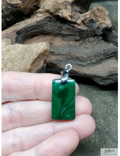 Pendentif de Malachite de 20.8 * 12.5 mm de forme rectangulaire de La Bijouterie Minérale