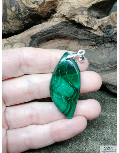 Pendentif de Malachite de 41 * 19.5 mm de La Bijouterie Minérale