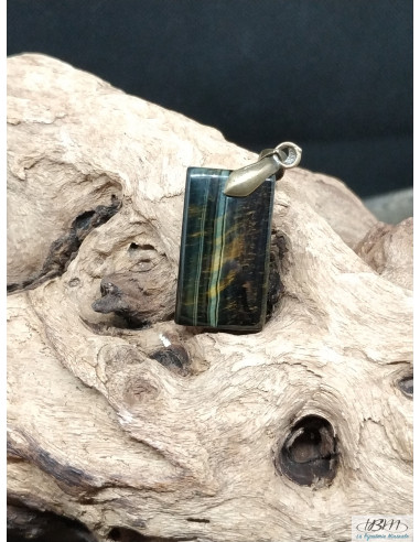 Pendentif en Oeil de faucon de 25.4 * 14.7 mm forme rectangle de La Bijouterie Minerale