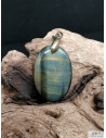 Pendentif en Oeil de faucon de 35.4 * 23.6 mm forme ovale de La Bijouterie Minerale