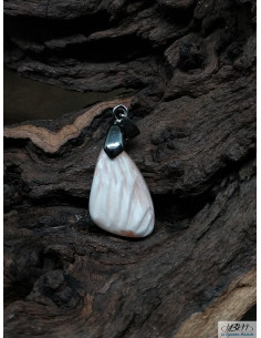 Pendentif en Scolécite de 24.5 * 15.6 mm finition druze de La Bijouterie Minerale 2