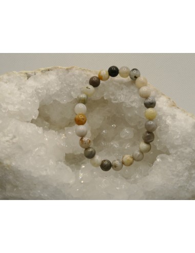 Bracelet en perle de jaspe Chrysanthème • La Bijouterie Minérale