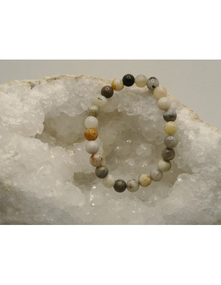 Bracelet en perle de jaspe Chrysanthème • La Bijouterie Minérale