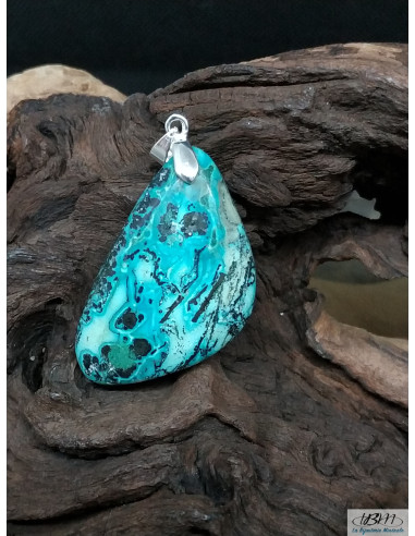 Pendentif de Chrysocolle Malachite de 40.5 * 23.9 mm de La Bijouterie Minérale
