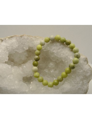 Bracelet en perle de Jaspe citron • La Bijouterie Minérale