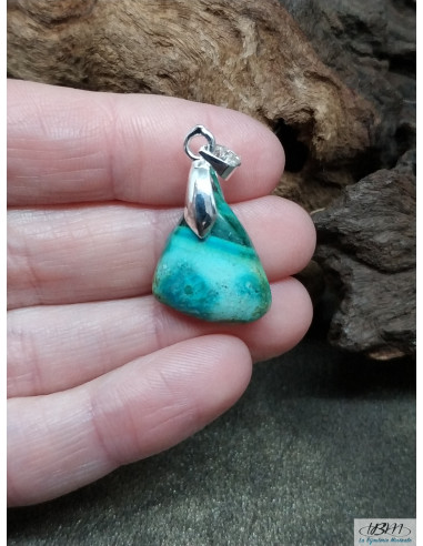 Pendentif de Chrysocolle Malachite de 19.7 * 11.4 mm de La Bijouterie Minérale