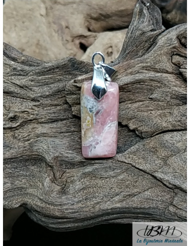 Pendentif en Rhodocrosite de 23.5 * 12 mm de forme rectangle de La Bijouterie Minérale