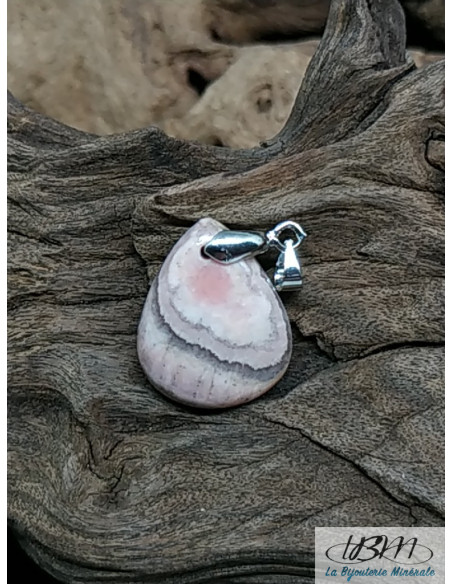 Pendentif en Rhodocrosite de 22 * 17.9 mm de forme grosse goutte d'eau de La Bijouterie Minérale