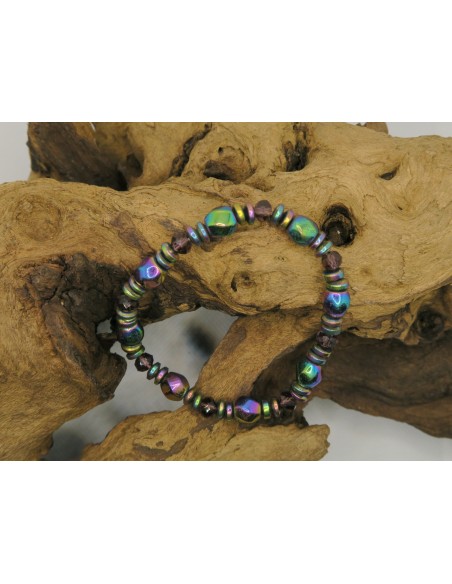 Bracelet en perle d'hématite titanium • La Bijouterie Minérale Bracelet en perle d'hématite titanium • La Bijouterie Minérale