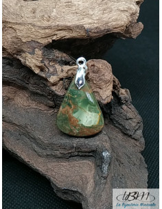 Pendentif en Rhyolite (Que Sera) de 27.9 * 21.5 mm en forme de grosse goutte d'eau de La Bijouterie Minérale 2