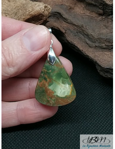 Pendentif en Rhyolite (Que Sera) de 27.9 * 21.5 mm en forme de grosse goutte d'eau de La Bijouterie Minérale