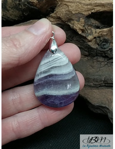 Pendentif en améthyste chevron de 35.9 * 26.9 mm de forme goutte d'eau de La Bijouterie Minérale