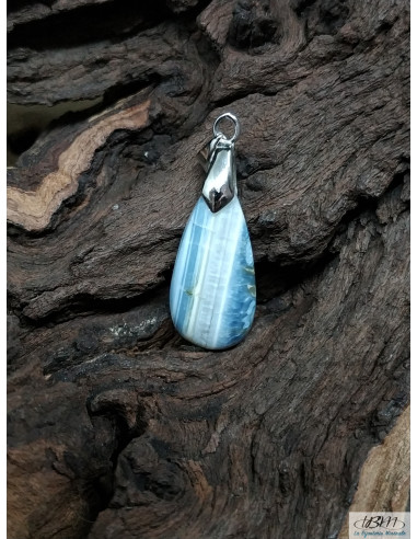 Pendentif Opale bleue de 26.1 * 13 mm en forme de goutte d'eau de La Bijouterie Minérale