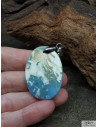 Pendentif Opale Owyhee bleue de 36.8 * 25.4 mm en forme ovale de La Bijouterie Minérale