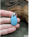 Pendentif Opale Owyhee bleue de 32 * 17.3 mm en forme de goutte d'eau de La Bijouterie Minérale