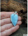Pendentif Opale Owyhee bleue de 31.2 * 18.7 mm en forme de goutte d'eau inversée de La Bijouterie Minérale